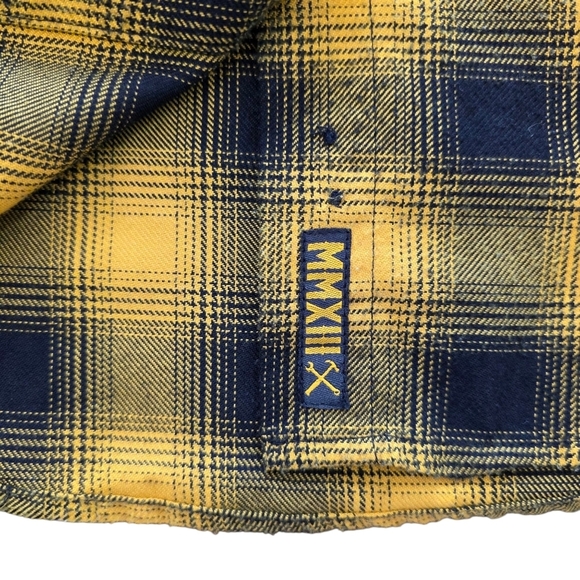 Dixxon Flannel Co Form & Function Black/Yellow Plaid Flannel Pearl Snap Women L - Picture 4 of 9